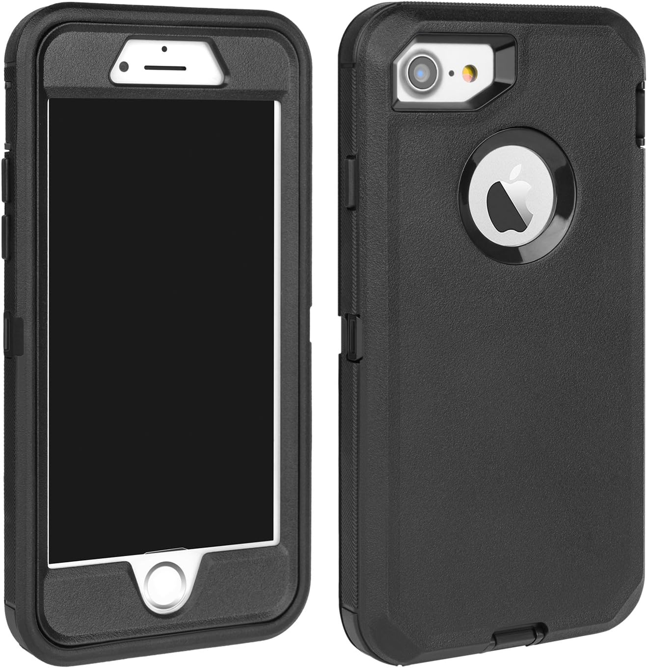 MAXCURY for iPhone 7 Case, iPhone 8 Case, Strong Durable Heavy Duty Shockproof Case for iPhone 7/8 (4.7 inch) with Built-in Screen Protector Without Belt Clip (Black)