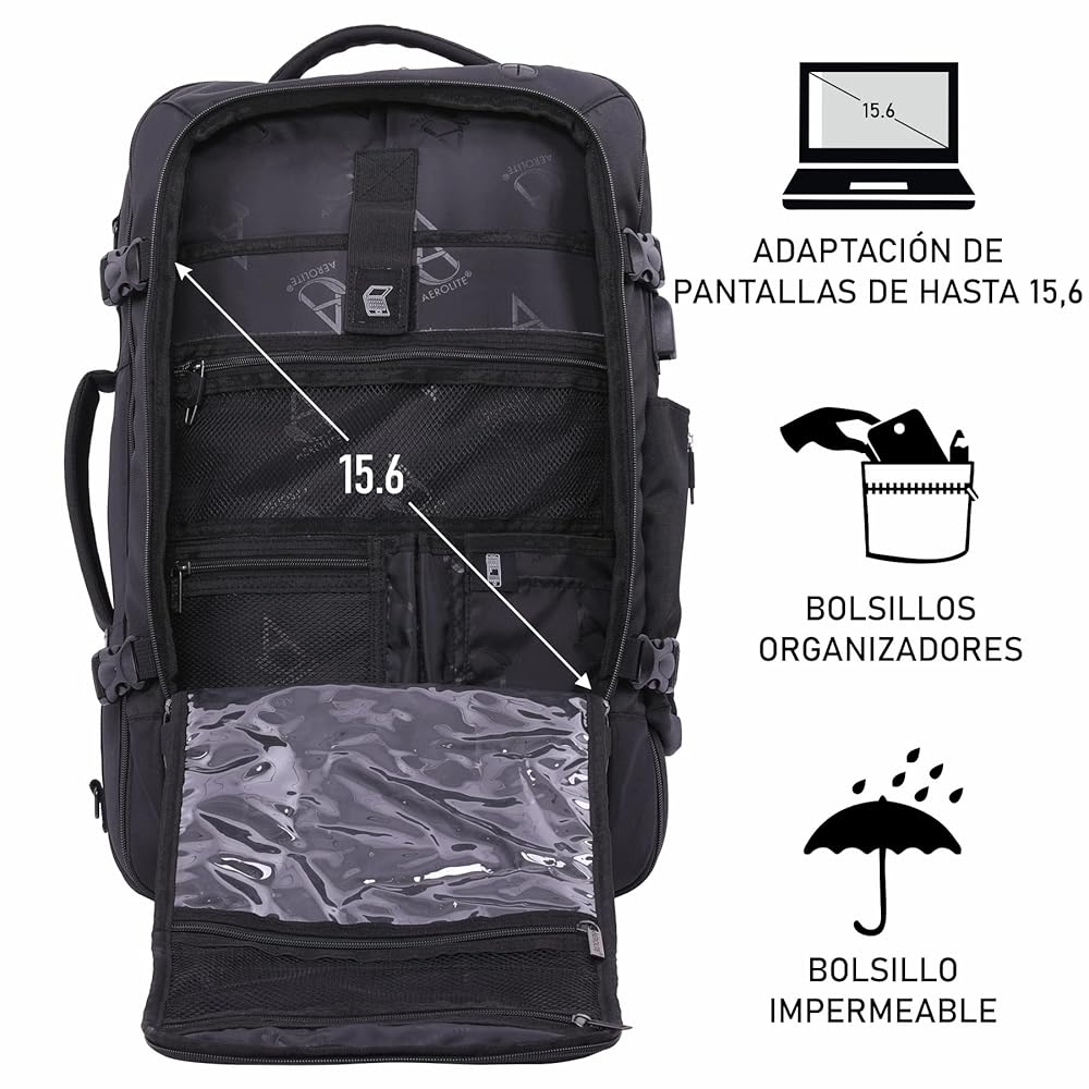 Bolsa 55x35x20 Medidas Aerolite 45x36x20cm EasyJet Tamau00f1o