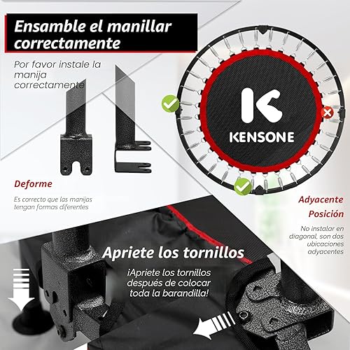 Miniatura 4 de KENSONE Trampolín Mini Plegable de 40"/48", Trampolín Interior para Niños y Adultos, Entrenamiento Interior/Jardín, Reboteador de Fitness con Mango
