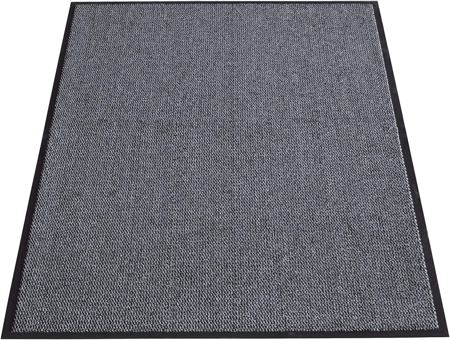 TrendMakers Machine Washable Door Mat Grey/Black Heavy Quality Non Slip