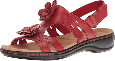 clarks red sandals amazon