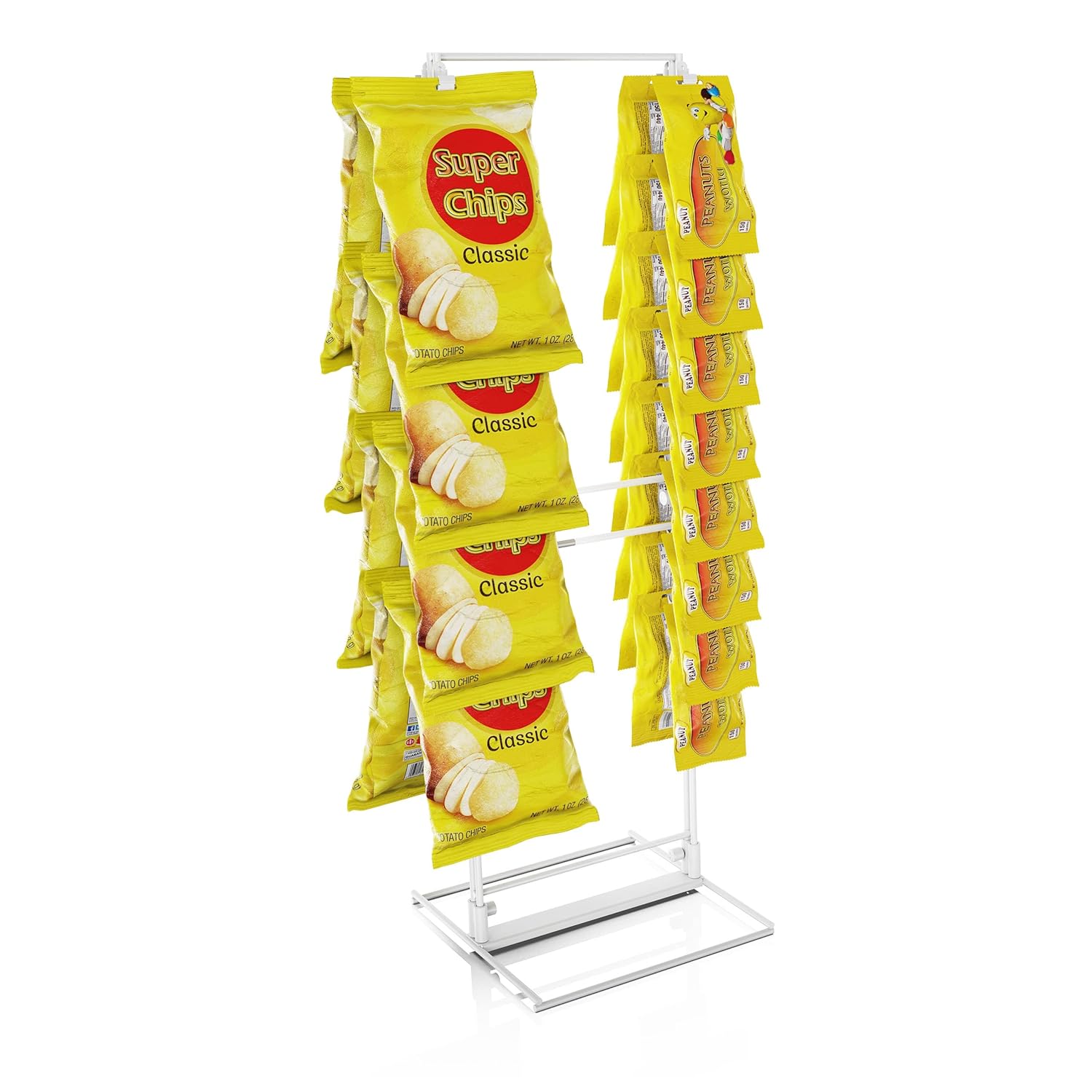 DS THE DISPLAY STORE Potato Chip Rack Display With 32 Clips, 2Row Chip