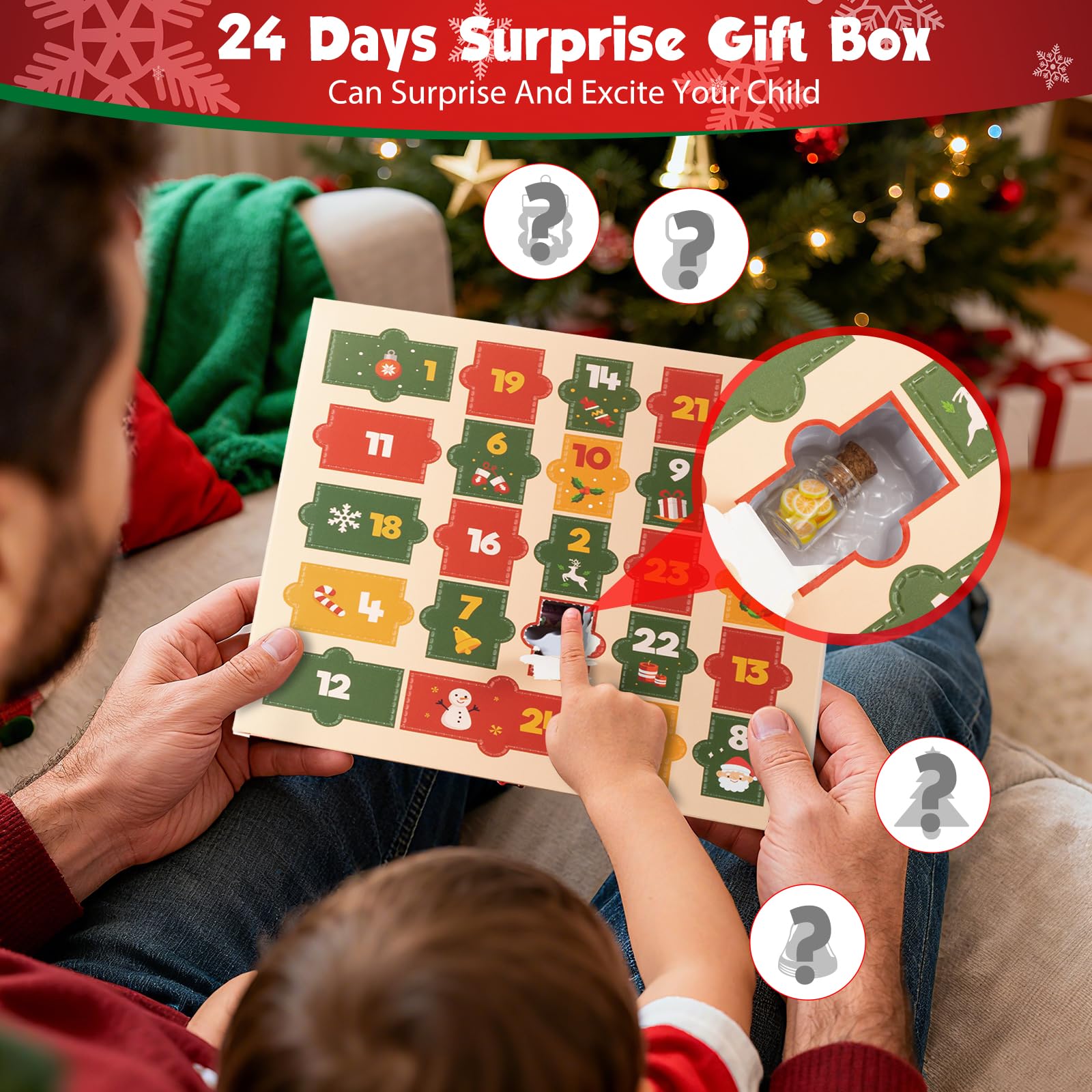 WEVOL Calendario Adviento 2025 Miniaturas para Casa de Muñecas, 24 Piezas Juguetes Miniatura Set de Comida y Bebida, Calendario de Adviento de Juguete Regalos para Niños Mayores de 3 Años — view 2