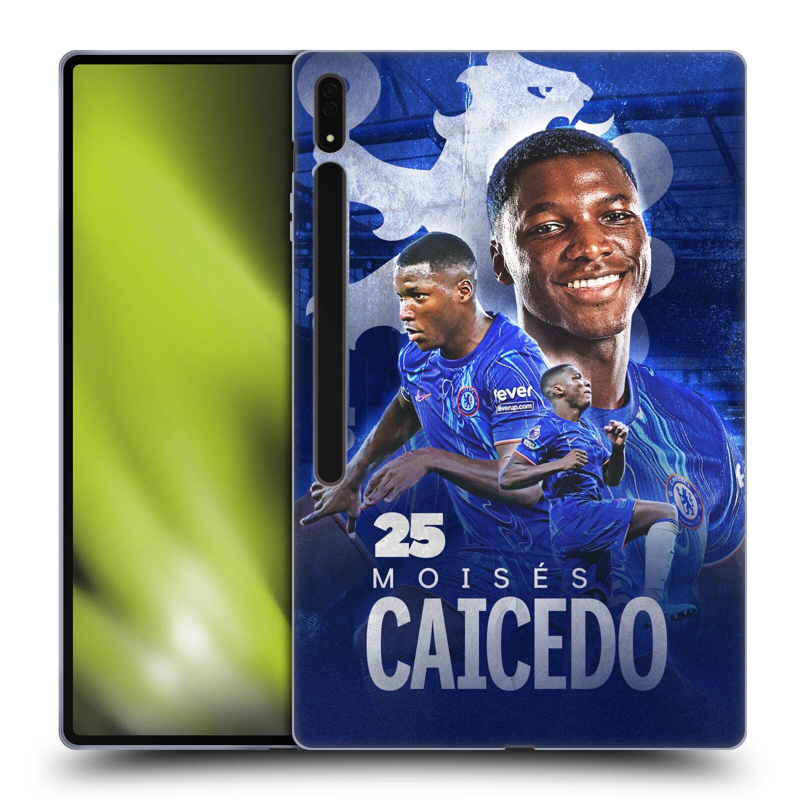 Head Case Designs Officially Licensed Chelsea Football Club Moisés Caicedo 2024/25 First Team Soft Gel Case Compatible with Samsung Galaxy Tab S8 Ultra