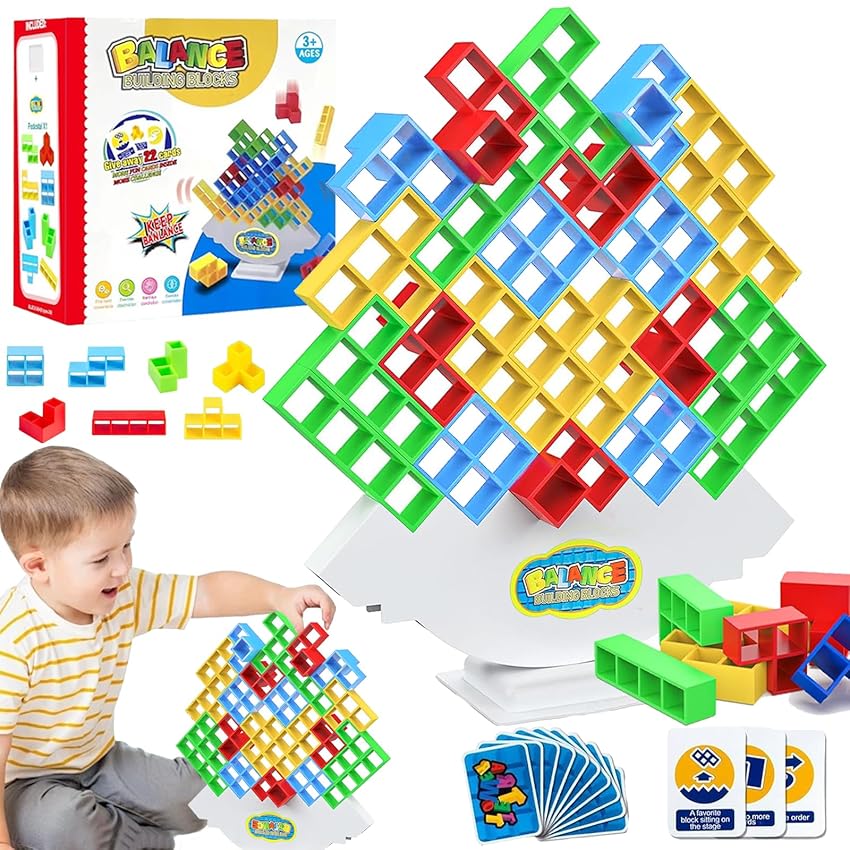 Immagine del prodotto 48 Pezzi Tetra Tower Gioco, Tetra Tower Per Adulti Bambini, Gioco Di Equilibrio Tetra Tower, Tetris Giocattolo Impilabile, Gadget Compleanno Bambini Giocattolo Educativi Capodanno Regalo Per 3+ Anni