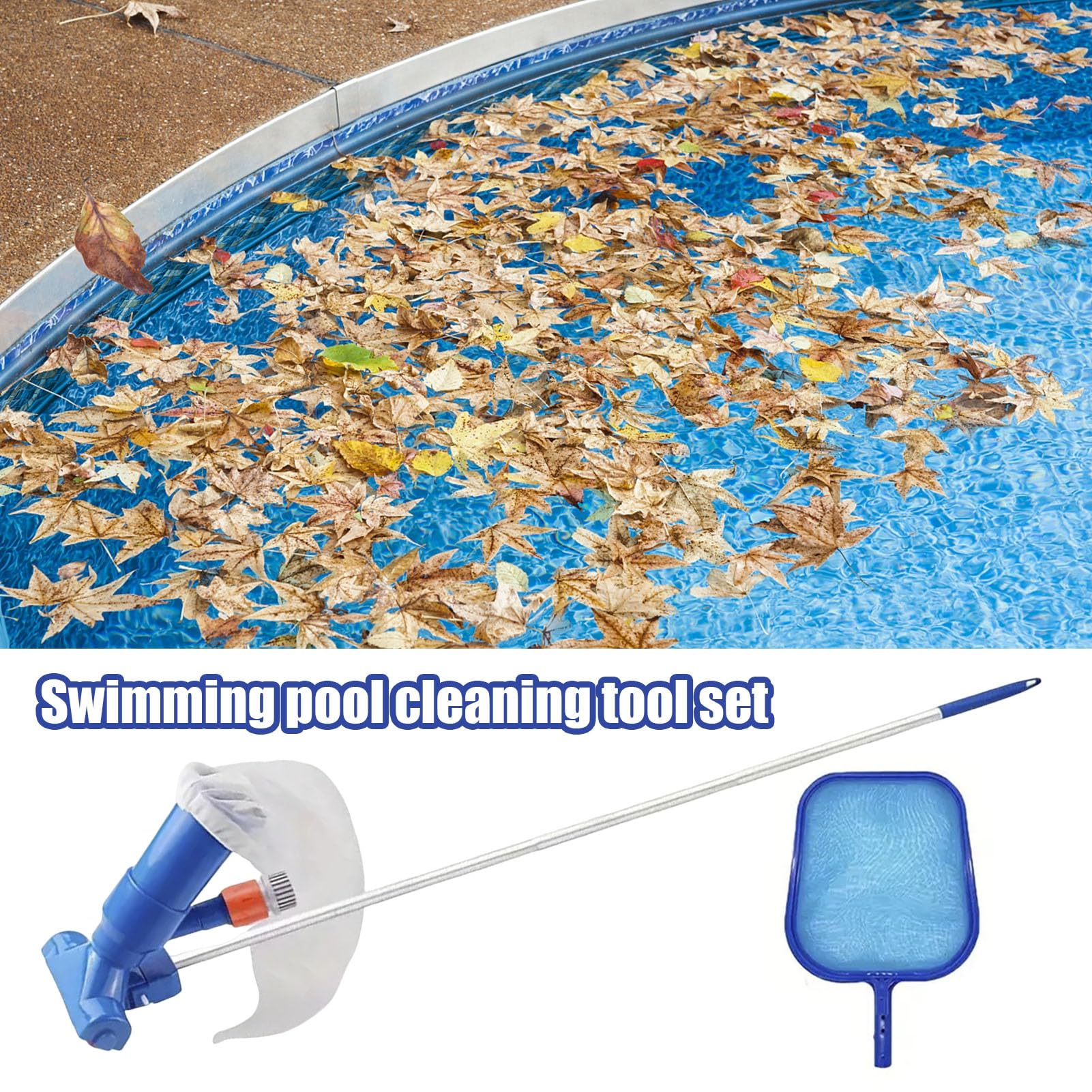 Tête d'aspirateur de Piscine avec Manche et épuisette pour bassins