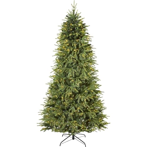 Nearly Natural 8ft. Vancouver Fir Natural Look Artificial Christmas Tree with 700 Clear LED Lights and 3470 Bendable Branches