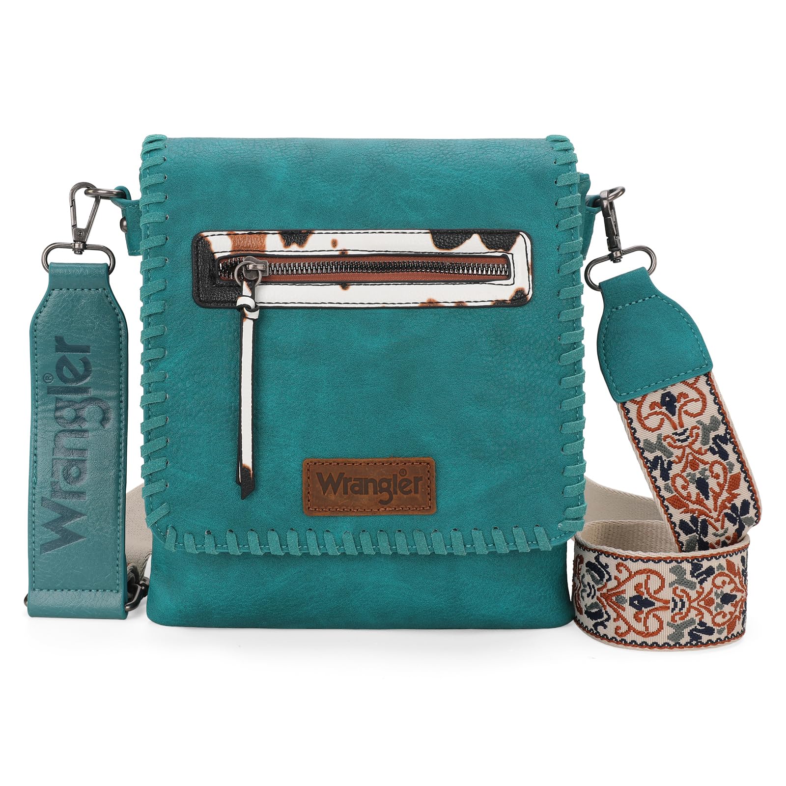WranglerCrossbody Purses for Women Multi Pocket Woven Shoulder Bag
