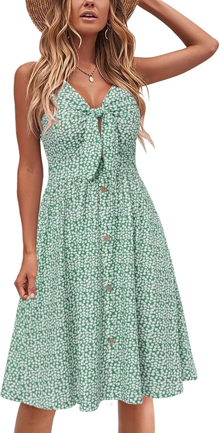 VOTEPRETTY Women's Summer Dresses Spring Sundresses Beach Clothes Outfit Vacation 2024 V Neck Casual Tropical Resort Hawaiian