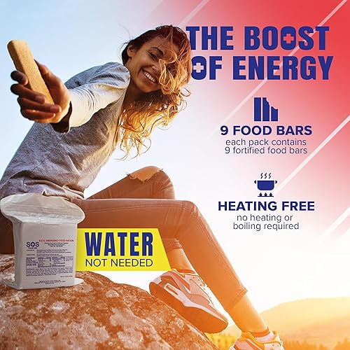 Miniatura 4 de S.O.S. Barra nutritiva de emergencia de 3600 calorías  Paquete para 3 días72 horas con 5 años de vida útil 1.60 libras