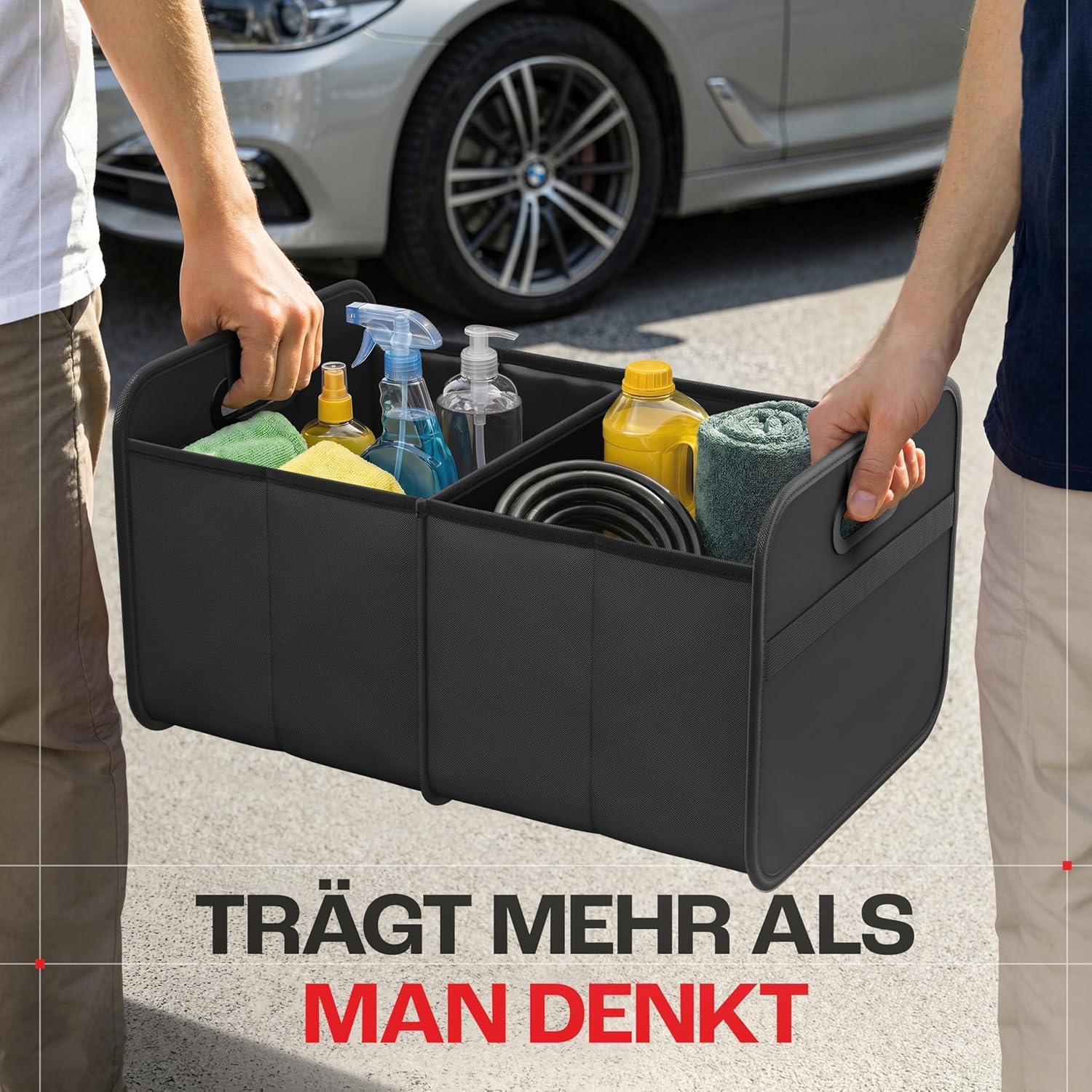 1 Stück Auto Kofferraumtasche für VW Golf 4 6 7 GTI Tiguan Passat B5 B6 B7 CC, Kofferraum Organizer Faltbare Auto Box Stabil Tragetasche rutschfest