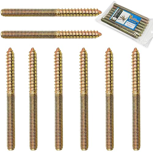 Miniatura 146 de Paquete de 8 pernos de suspensión de 5/16-18 x 4 pulgadas, pernos de doble cabeza de 5/16-18 pulgadas, tornillos de clavija de madera 5/16