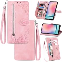 bojioderf Compatible with Infinix Note 30 5G Case,Compatible with Infinix Note 30 5G X6711 Wallet Zipper Card Holder Flip Stand Magnetic Closure Cover Pink
