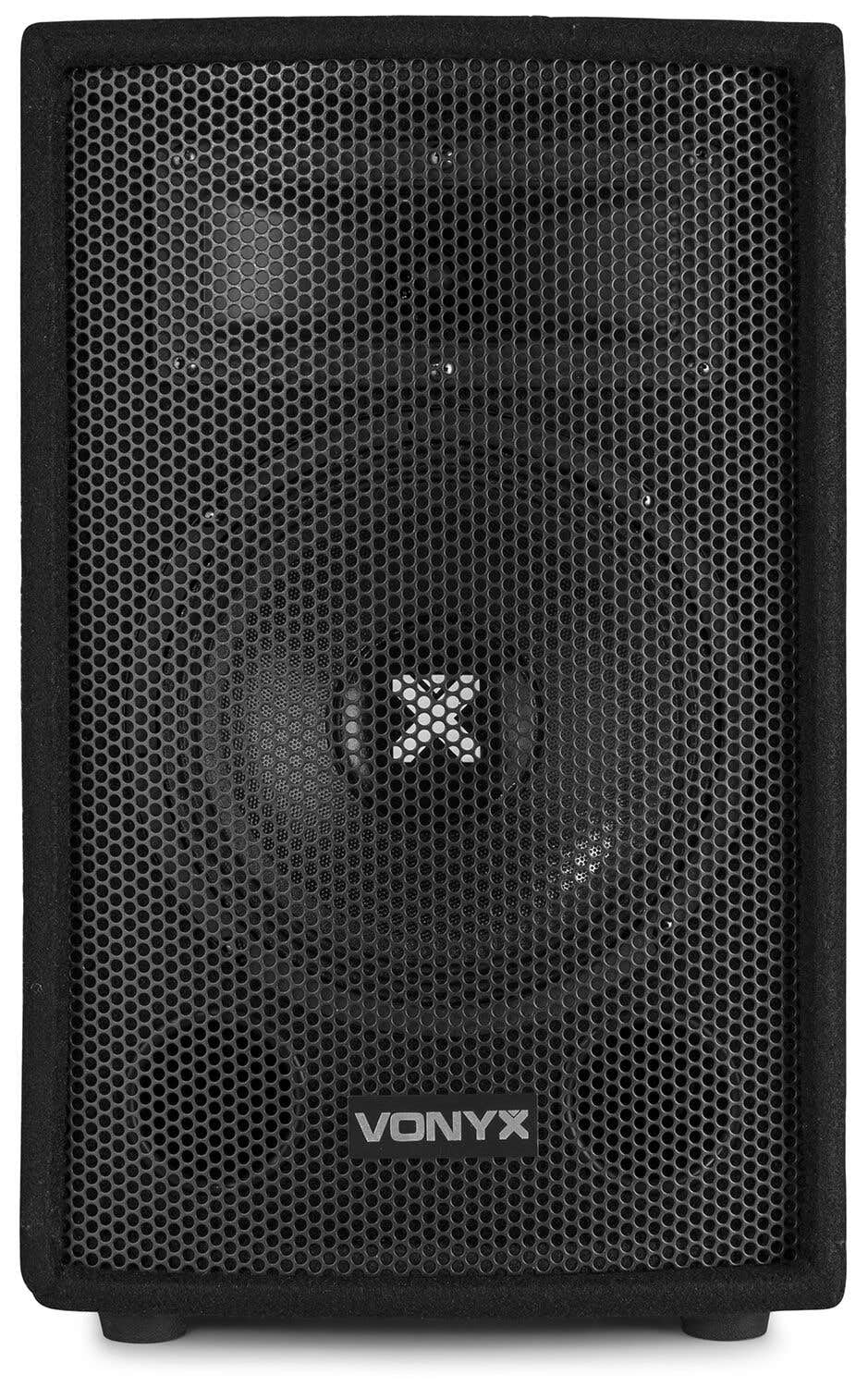 Vonyx SL6 PA Anlage Komplettset 500 Watt Lautsprecher mit Verstärker und Kabel Schwarz