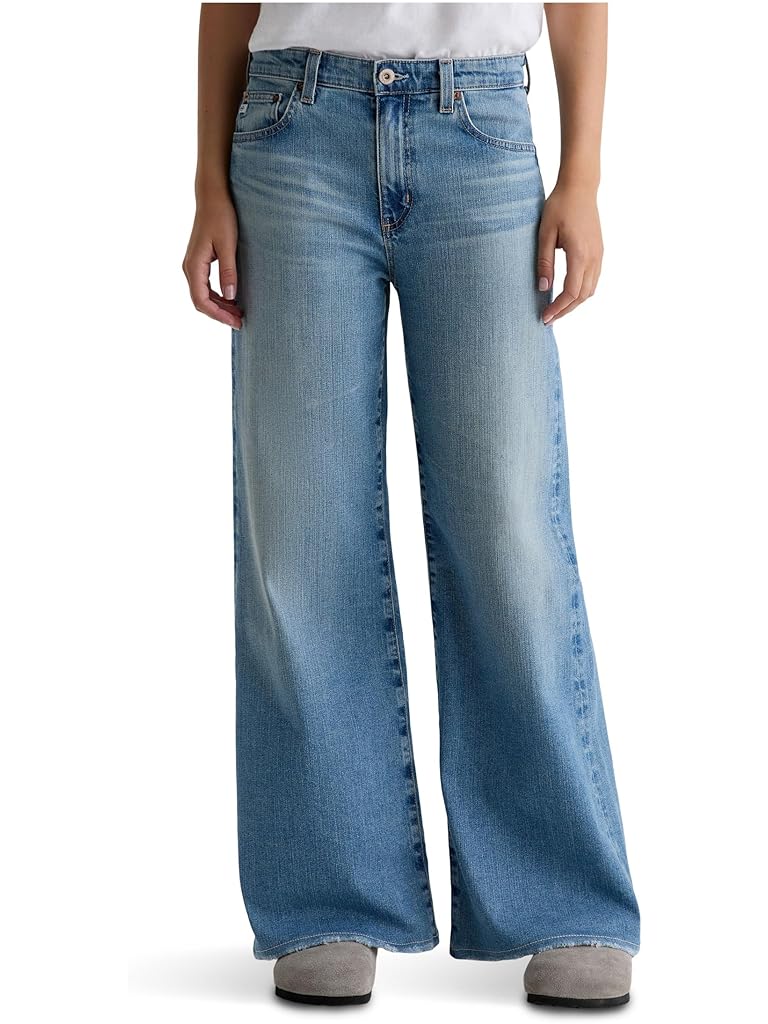 Blue AG Saige Mid Rise Wide Leg