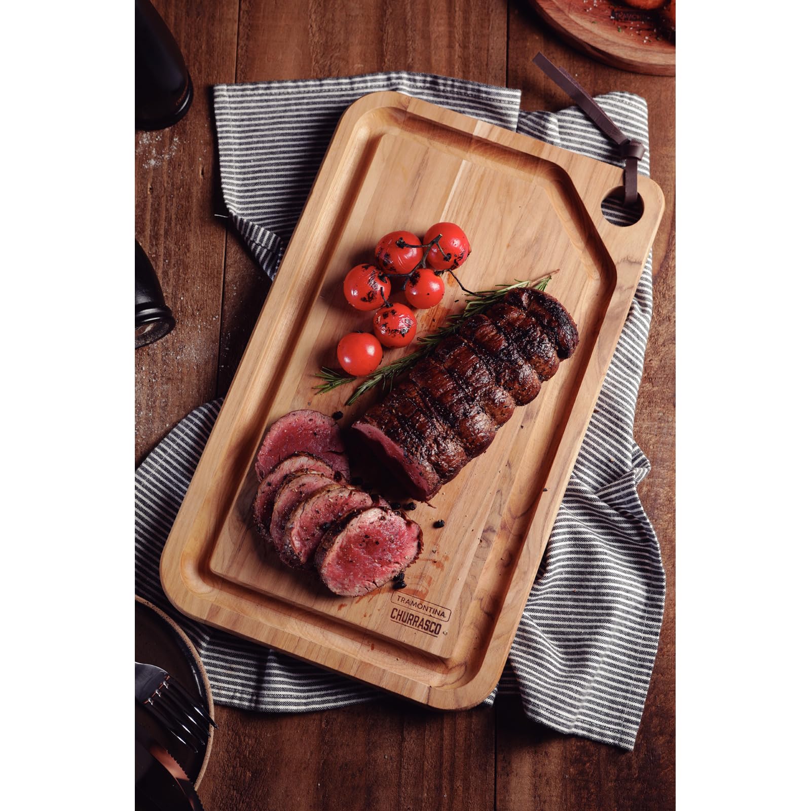 Tramontina Tabla para Barbacoa Rectangular en Madera Teca Certificada 34 x 23 cm