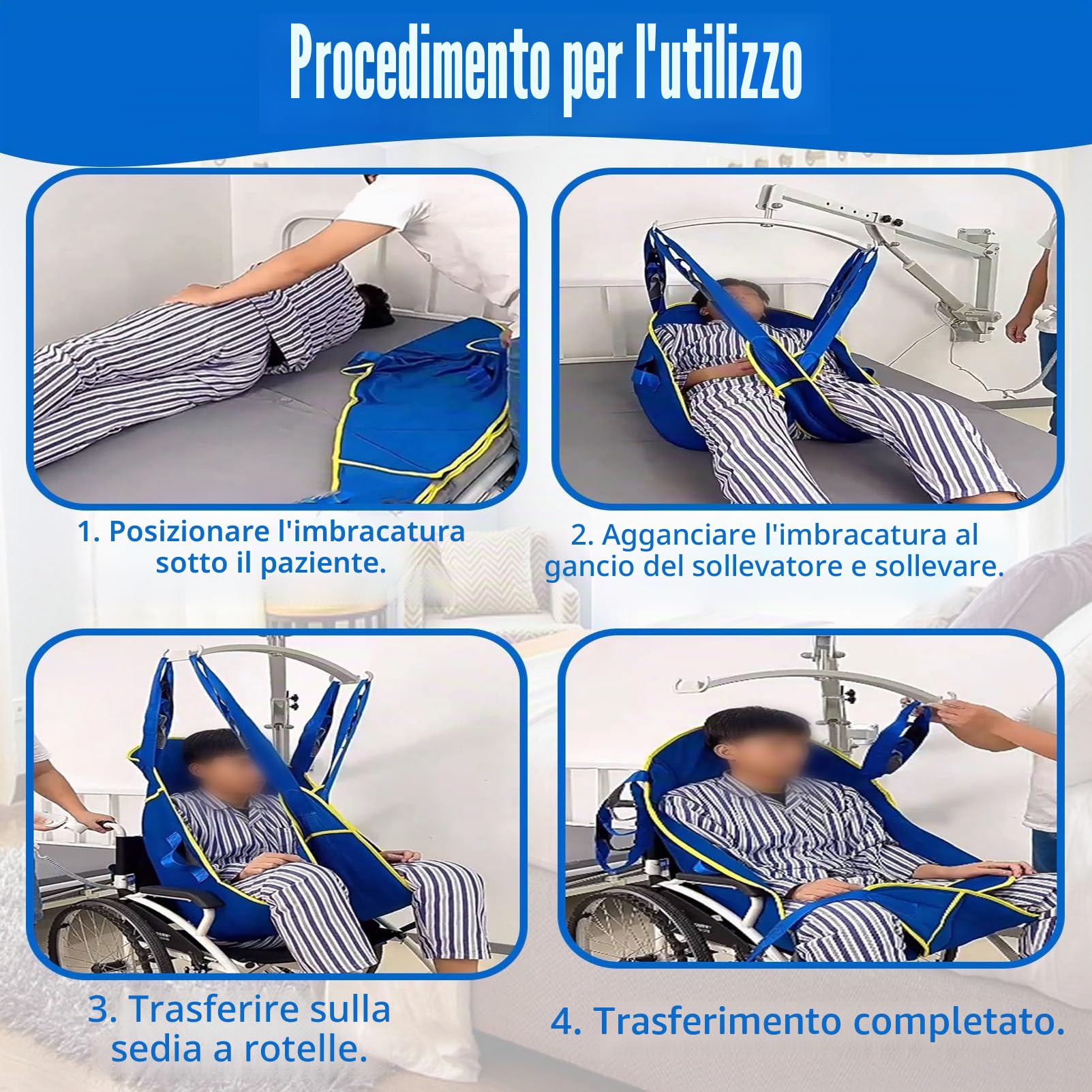 Sollevatore A Parete per Pazienti Anziani, Macchina di Trasferimento Elettrica con Telecomando E capacità di 150 kg, per Uso Domestico, Persone Disabili