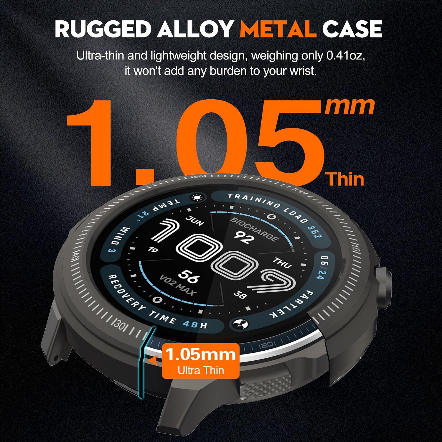 Metal Case for Amazfit Balance 2 47mm Smartwatch, 2in1 Alloy Frame Bezel & Clear PC Back Cover with Cleaning Cloth Accessories, Rugged Shockproof Protector for Balance 2 47mm Men Women (Graphite Gray)