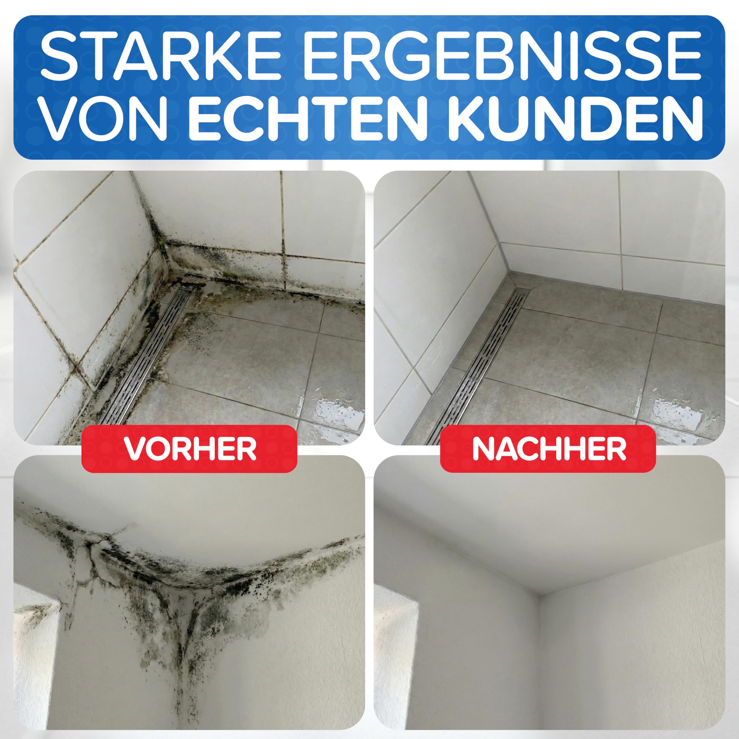 Patronus Profi Schimmelentferner mit Hafteffekt & Sofortwirkung [3x 500 ml] | für Wand, Bad, Fliesen, Fugen & mehr - Effektives Anti Schimmel Spray mit Aktivchlor zum Schimmel entfernen & Fugenreiniger