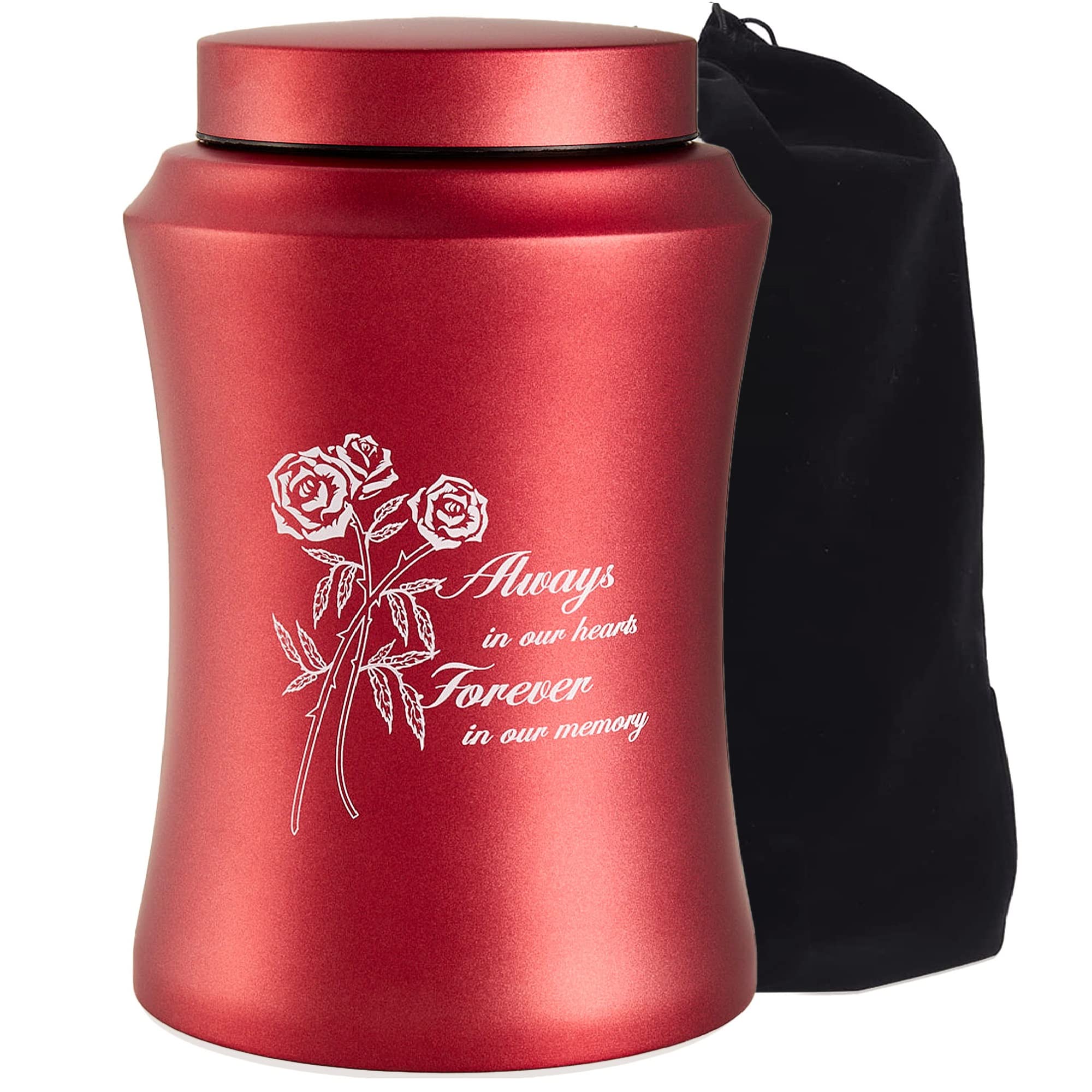 LINES ARTE Cremation Urns for Ashes Adult Women Men, 9.6x6.3Inch Large Red Rose Decorative Urns for Human Ashes Adult Female Mom/Mother(Upto 220lbs) โ image 1
