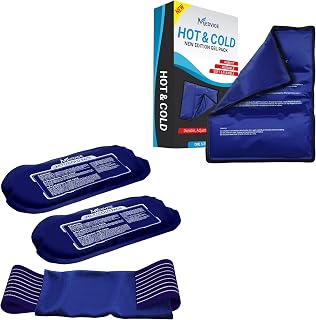 Small & Large Bundle Reusable Hot & Cold Ice Packs for Injuries and Back, Neck, Shoulder, Arms, Legs, Knee Pain Relief. Warm & Cold Compress Pad