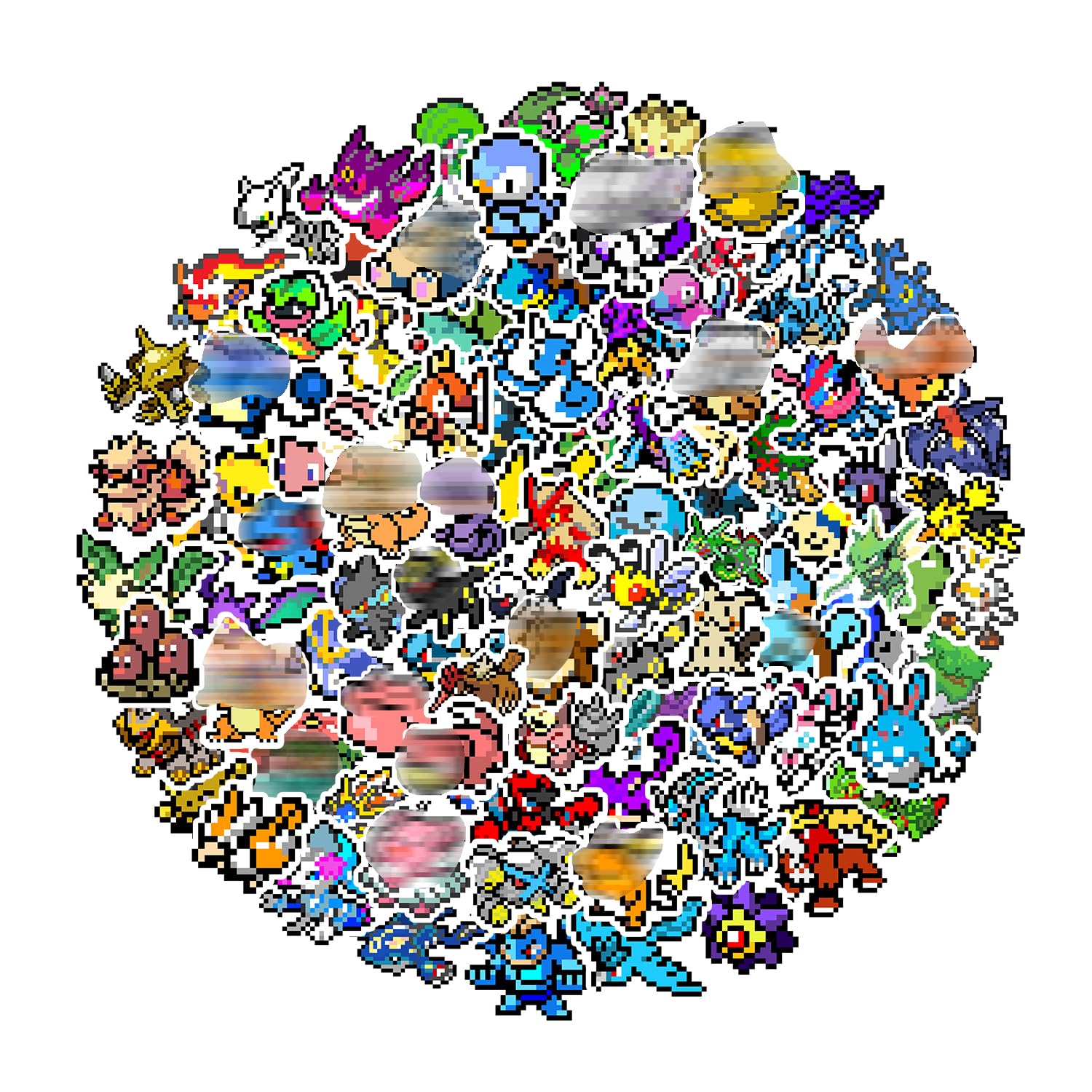 GTOTd Pixel Game Stickers (100Pcs) Viny Waterproof Cute Anime Stickers for Teens DIY Decal Party Supplies for Water Bottle Luggage Guitar Skateboard