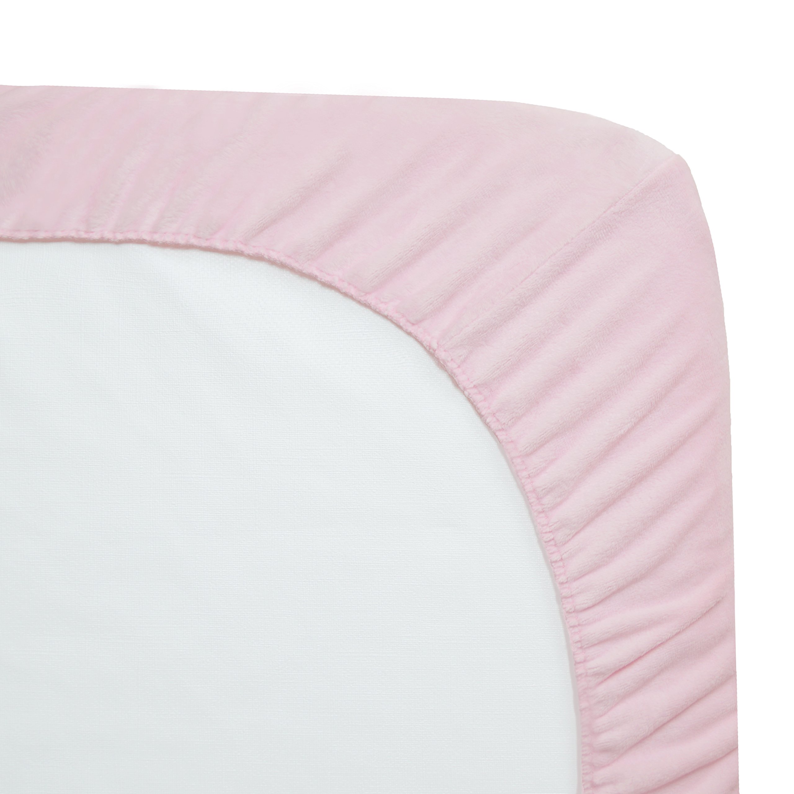 American Baby Company Heavenly - Sábana Bajera Ajustable de felpilla Suave para Cuna estándar y colchones de niños pequeños, Color Rosa, para niñas, Paquete de 1 Unidad