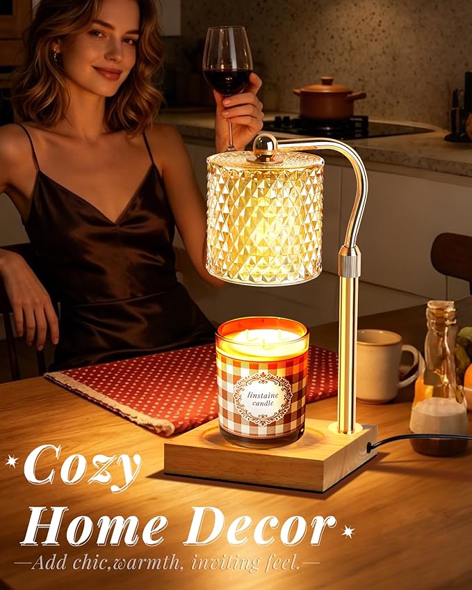 Lámpara Calentadora de Velas con Temporizador y Altura Ajustable, Dorado miniatura 3