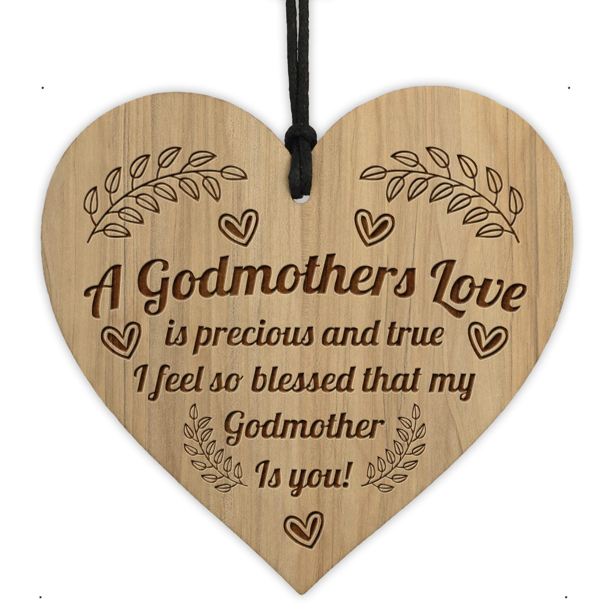 Red Ocean Godmothers Love Godmother Birthday Christmas Gifts Thank You Wood Heart