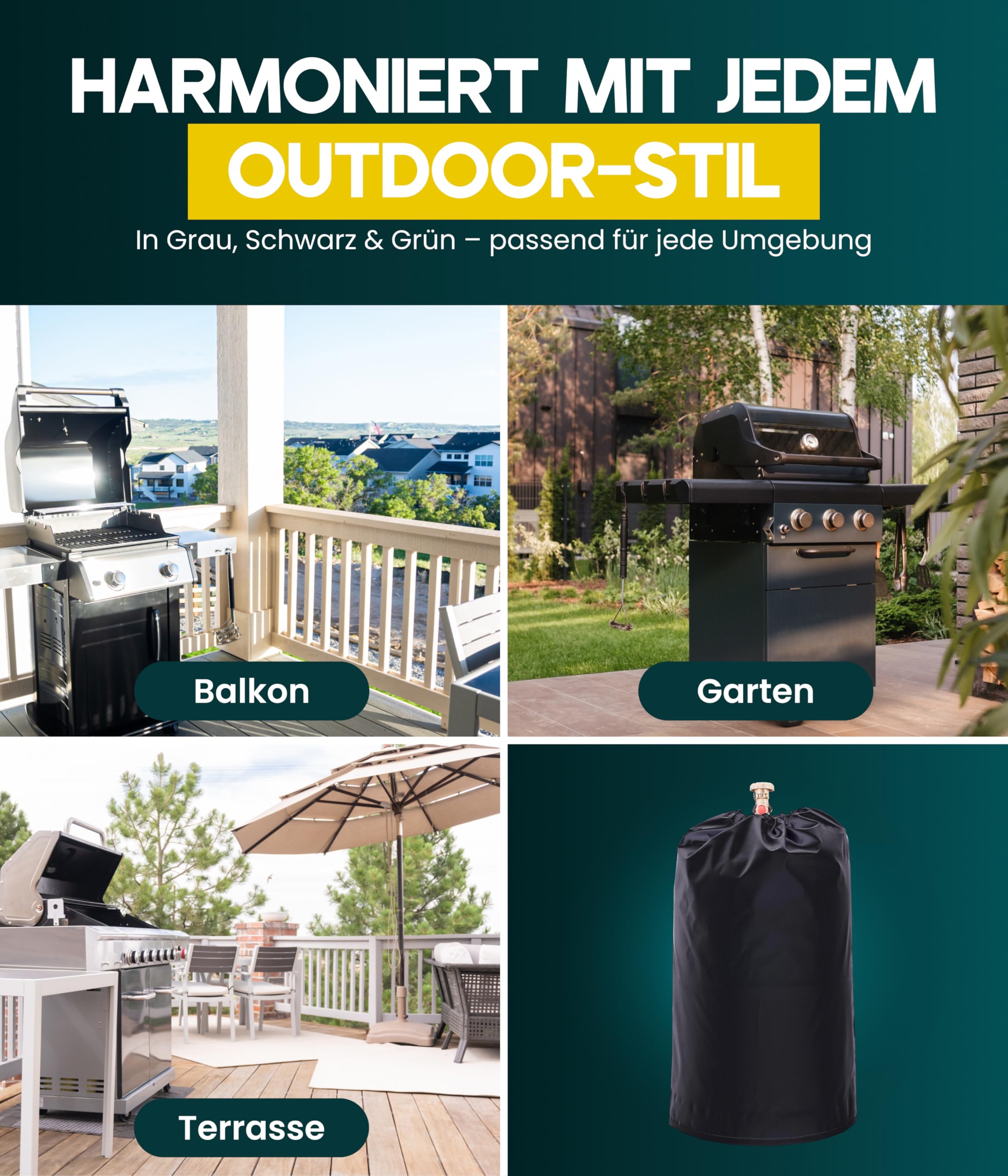 Copertura Impermeabile Per Barbecue Weber Q1000/Q2000 Series - Tessuto Oxford, Anti-UV - 2