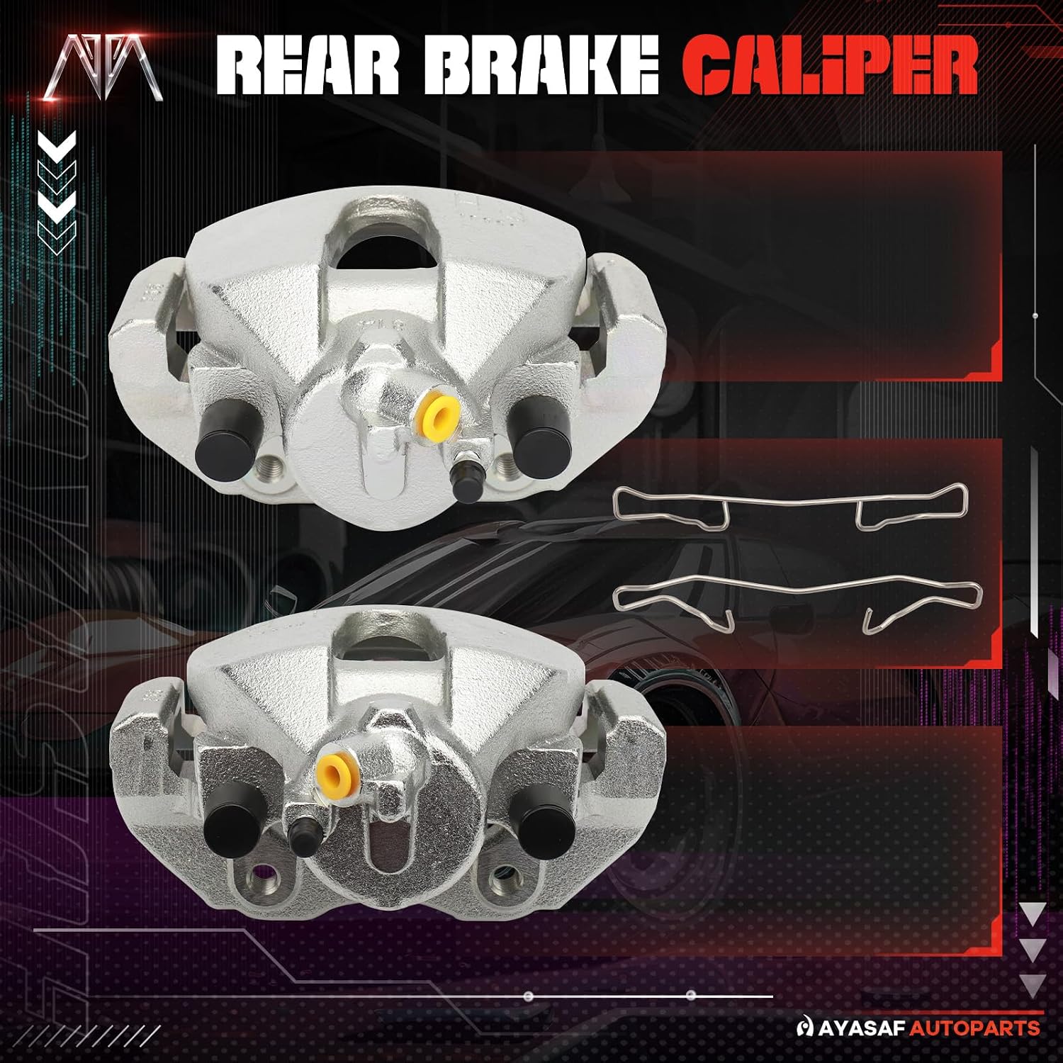 MAYASAF 19B2942+19B2943 Front Disc Brake Caliper Right+Left Caliper w/o Pads Fit for Mazda 3 2004