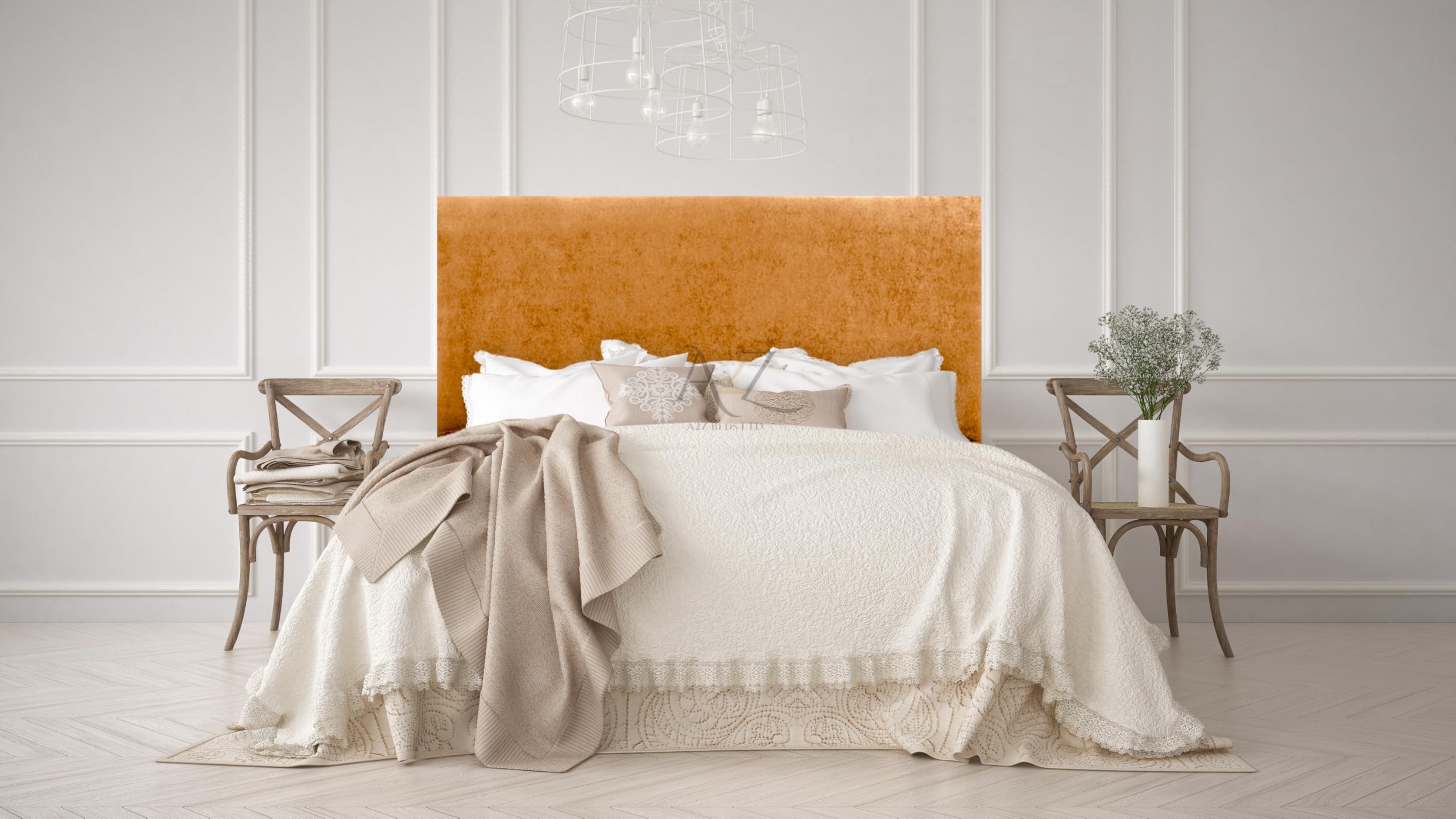 Plain 20" Headboard Conistan 3FT-4FT-4FT6"-5FT-6FT (Tumeric, 4FT 6" Double)