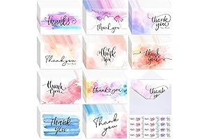 Faccito Watercolor Thank You Cards with Envelopes