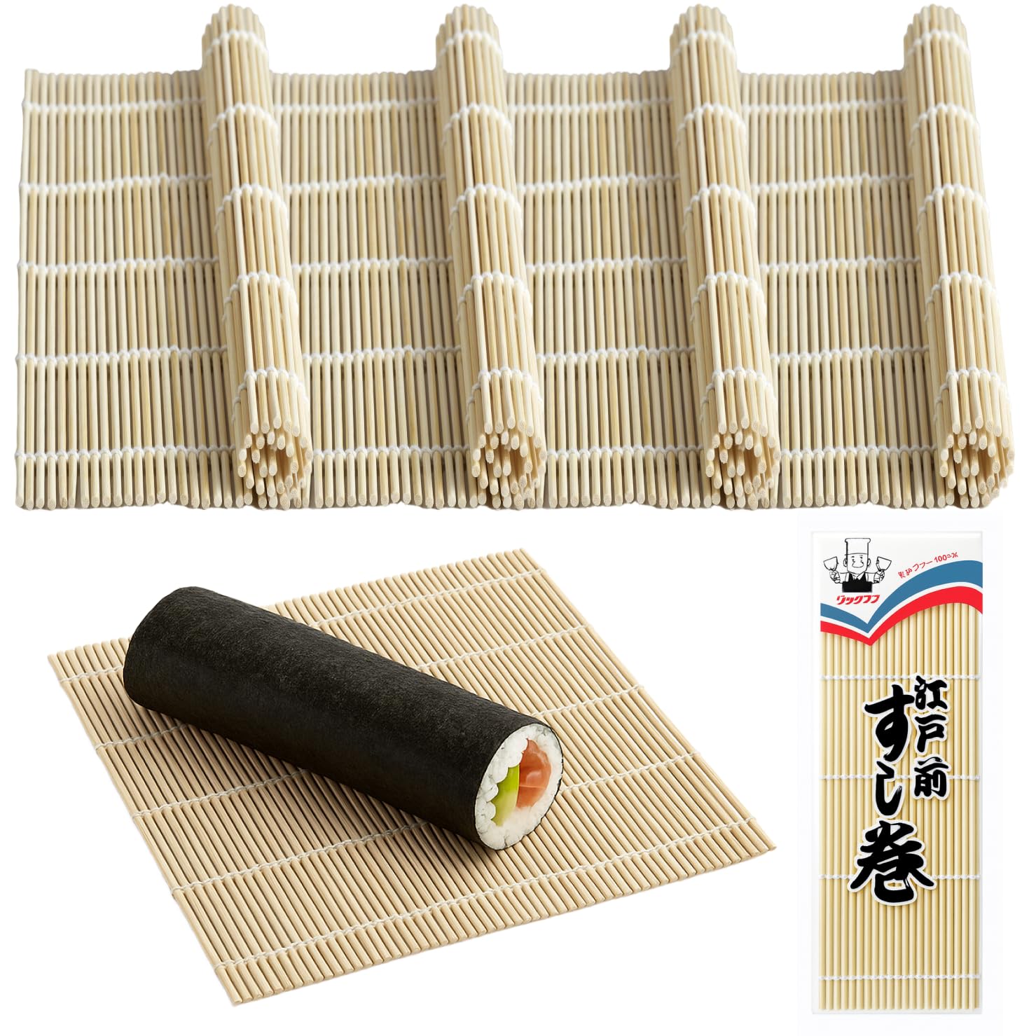 Matière naturelle pour ce rouleau à sushis en bambou JapanBargain de 26,7cm