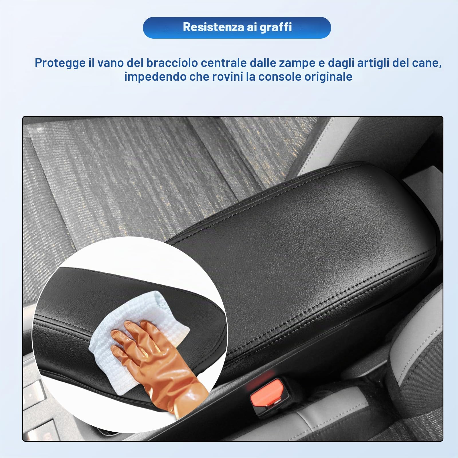 CDEFG Compatibile con Jeep Avenger 2023-2025 Copertura per Bracciolo Coperchio di Protezione della Scatola Console Centrale Guscio del bracciolo della indossabile Antigraffio Avenger Accessori (Nero)