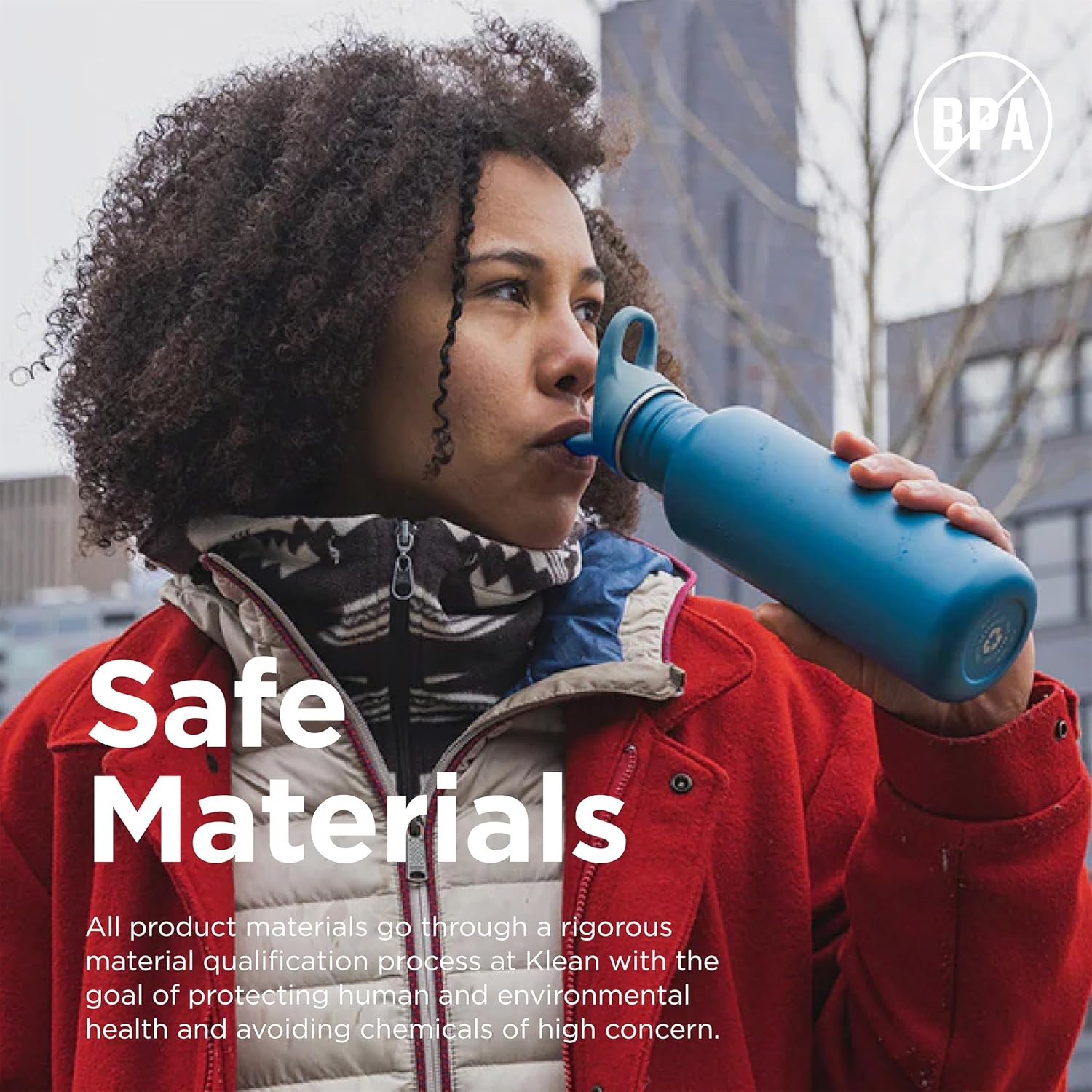 Klean Kanteen 18 oz Classic Water Bottle with Flip Seal Sport Cap & Straw - 100% Leakproof Spout & Cap - Durable, BPA-Free & Stainless Steel Material - Easy-Sip Water Bottle - Black - Image 6