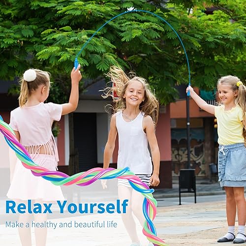 Miniatura 5 de Elcoho Paquete de 30 cuerdas de saltar para niños, 7.5 pies, cuerdas de saltar de plástico ajustables para niños, cuerda de saltar colorida para