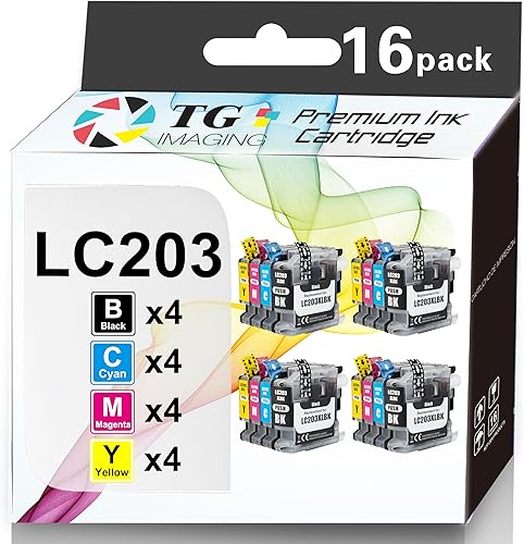TG Imaging Cartucho de tinta compatible LC203CL de repuesto para Brother LC203 LC201 Color de tinta para impresora MFC-J460DW MFC-J480DW MFC-J680DW