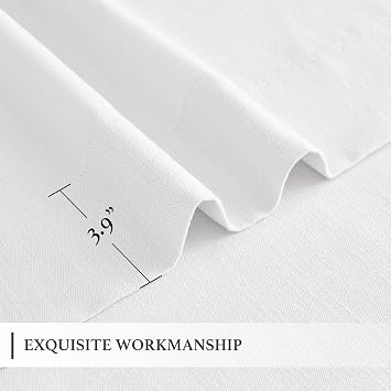 RYB HOME Heavy Faux Linen Wave Curtains for Bedroom, Pinch Pleated Light Filtering Privacy Drapes for Living Room Guest Room Door Window, White, W 52 x L 120 inch, 2 Panels Set