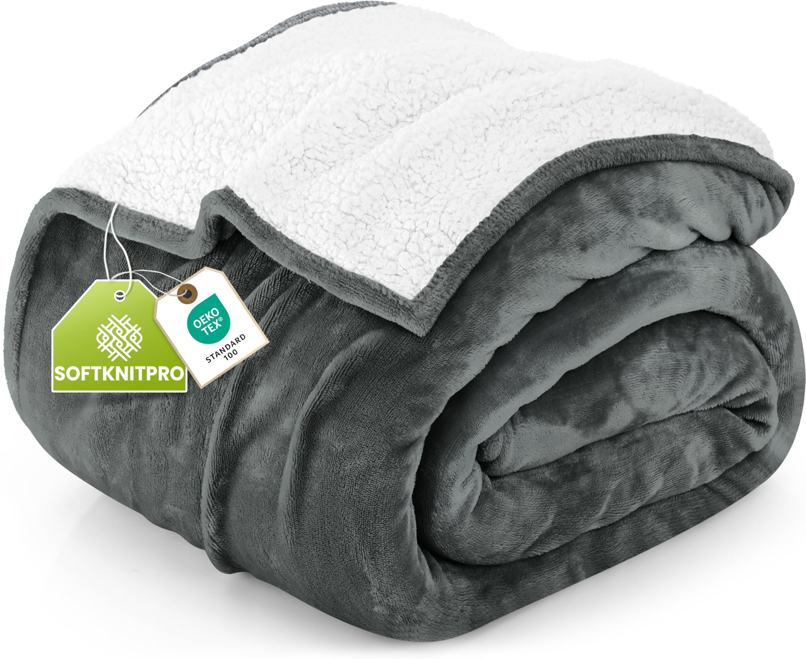 Amazon.com: Utopia Bedding Sherpa Blanket Queen Size (Grey, 90x90
