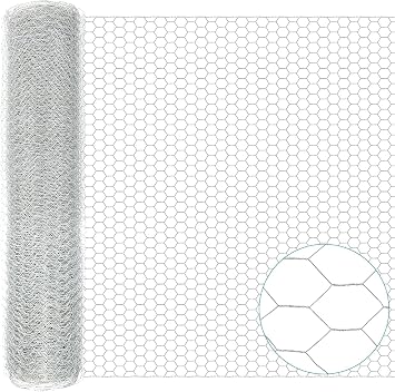 45 in X 200 ft Chicken Wire Fencing Metal Floral Chicken Wire Fence for Crafts 1 Inch Hexagonal Galvanized Poultry Wire Netting for Chicken Coop Barrier Rabbit Cage