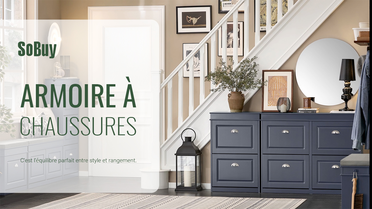SoBuy Meuble De Rangement Multifonction Pour Entrée, Salon Et Cuisine