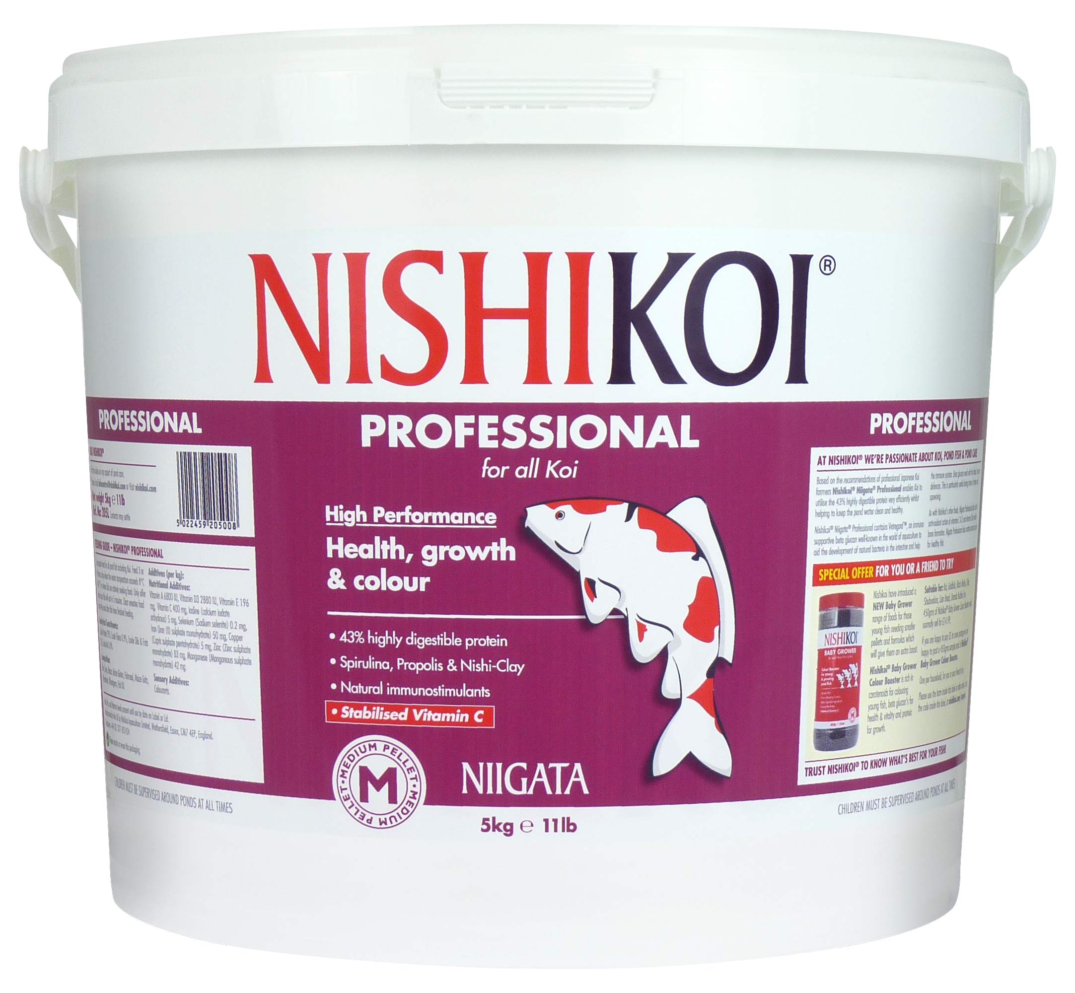Nishikoi Niigata Professional Food for All Koi Carp Medium Pellets - 5kg