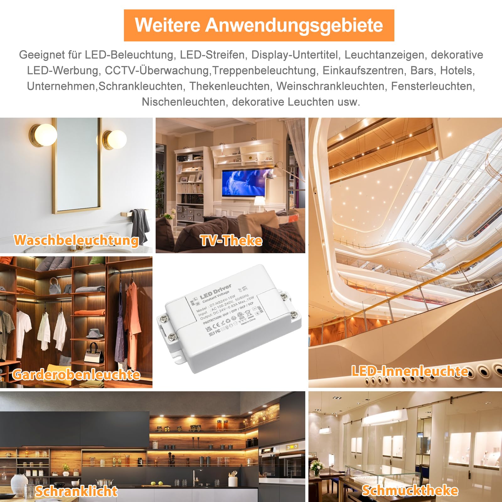 24 V 15 W, LED Transformer 24 V 15 W, 230 V to 24 V, Electronic Transformer, LED Driver No Noise, Power Supply LED Driver - Image 9