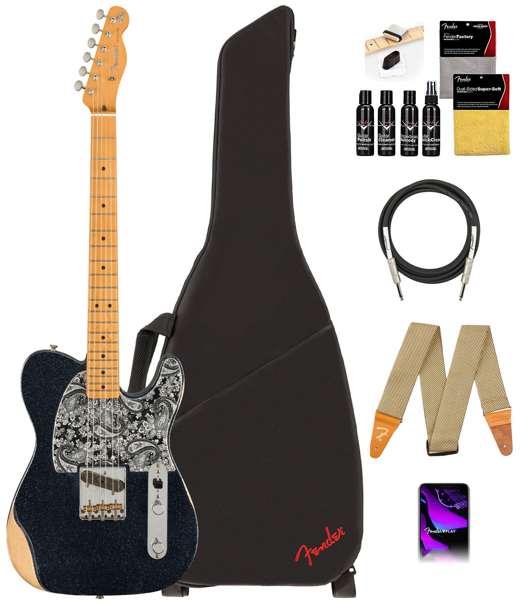Amazon.com: Fender Brad Paisley Esquire Telecaster - Black Sparkle