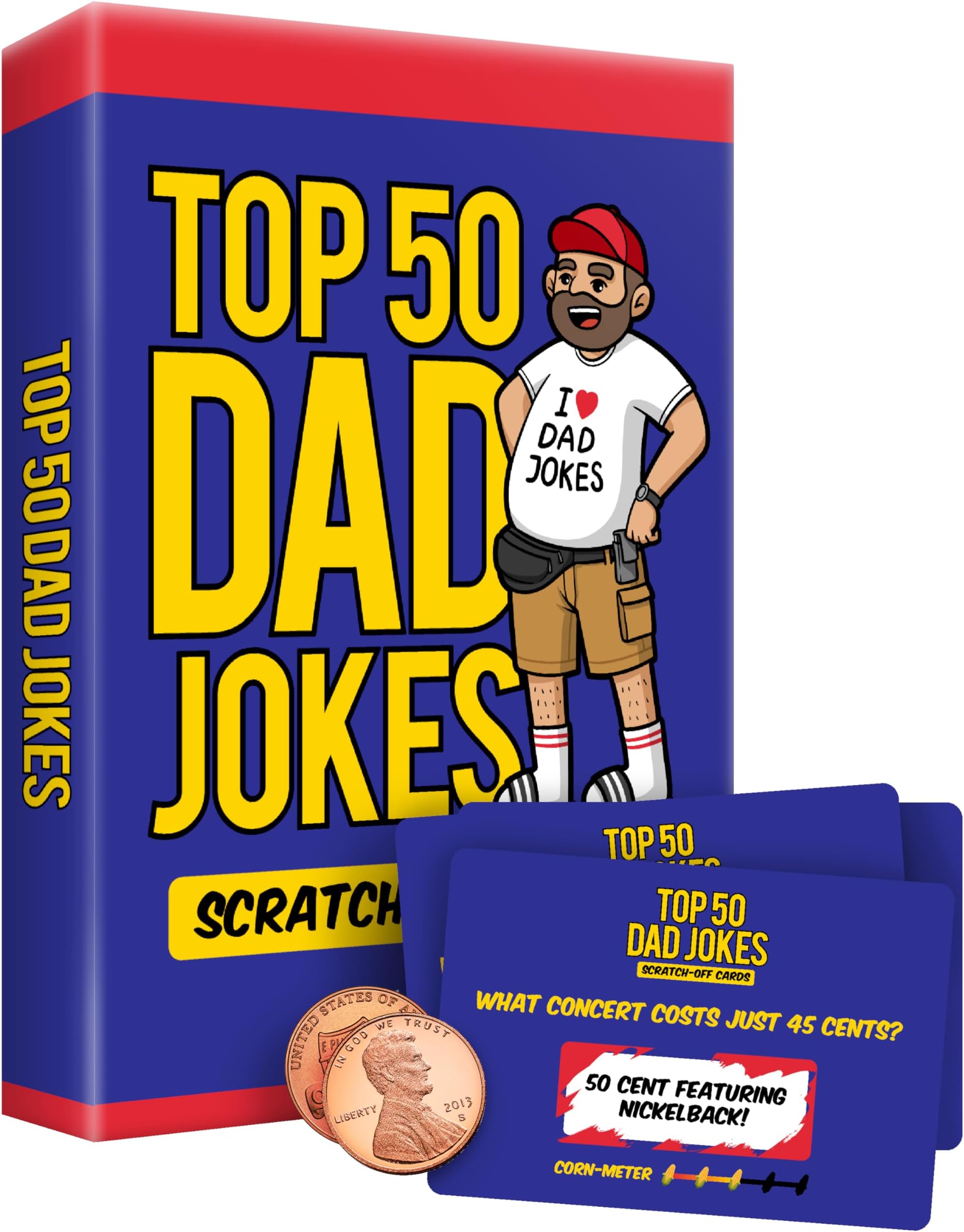 Premium Top 50 Dad Jokes Scratch Off Cards Funny Husband Papa Grandpa Gift Idea - Father's Daddy Birthday Gift - Old and New Dad Gifts