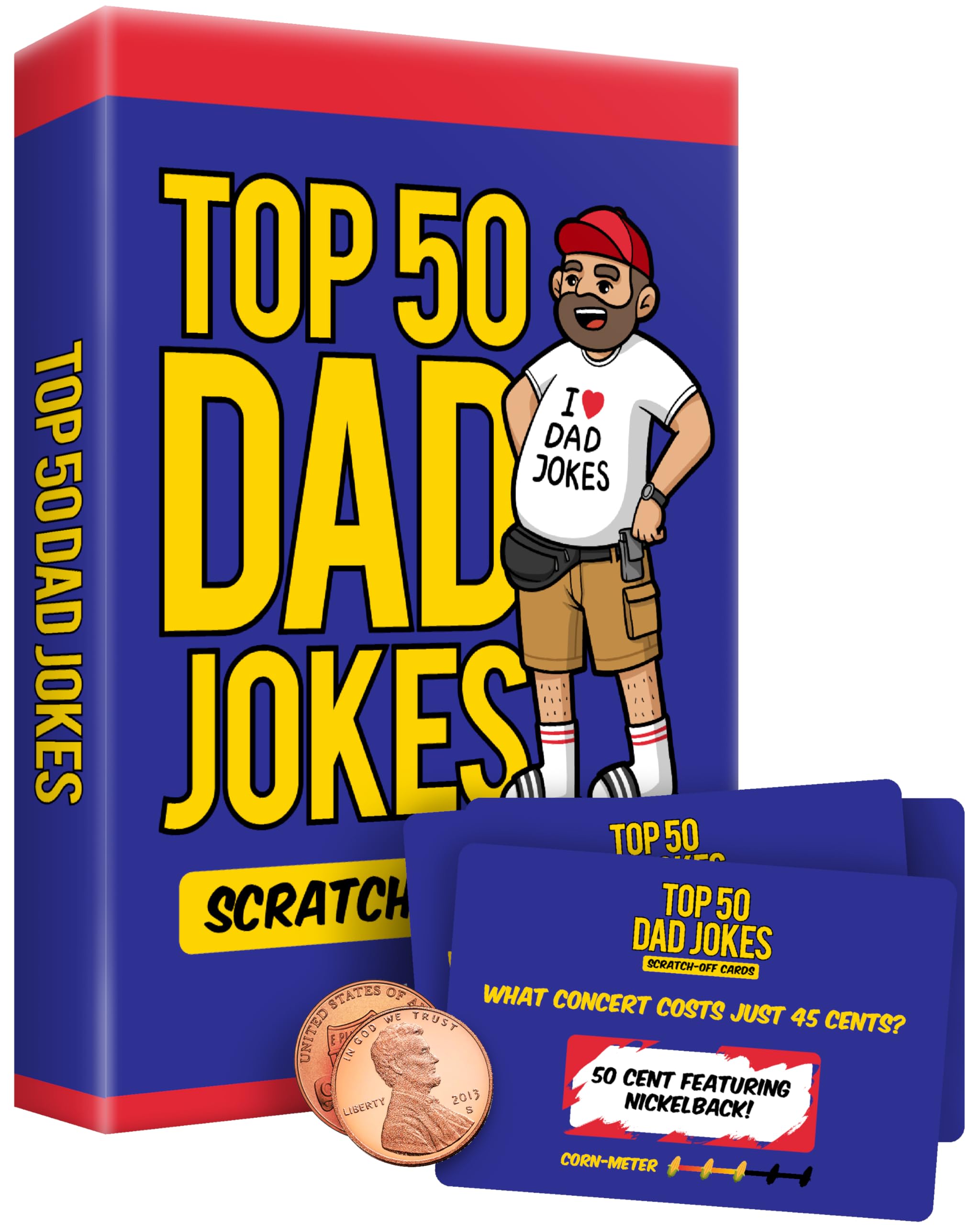 Premium Top 50 Dad Jokes Scratch Off Cards Funny Husband Papa Grandpa Gift Idea - Father's Daddy Birthday Gift - Old and New Dad Gifts