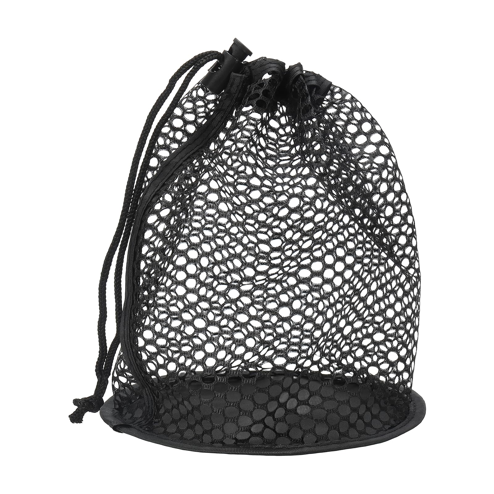 YELARXI Golf Ball Storage Bag Nylon Mesh Golf Pouch with Adjustable Drawstring Closure - Fitting for (25 Balls - Outdoor- Sports Supplies - Tennis - Beach - Diving) 1 Pack & Black