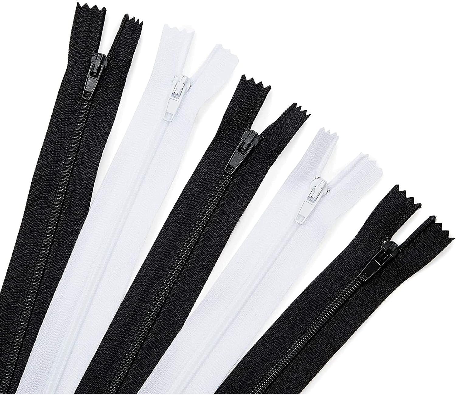 #3 Nylon Coil Zippers for Sewing, 2 Colors (18 Inches, 100 Pieces)