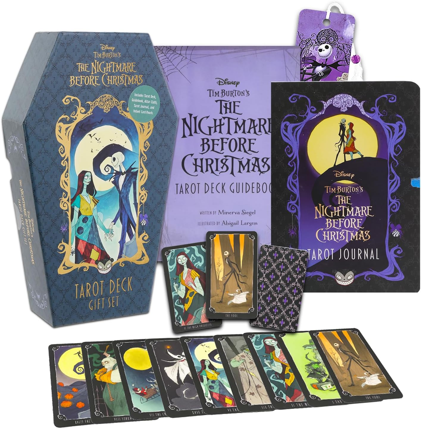 Nightmare Before Christmas Tarot Card Gift Set - Bundle with Jack Skellington Tarot Deck and Guidebook Plus Bookmark | Nightmare Before Christmas Gifts for Men, Women, Teens